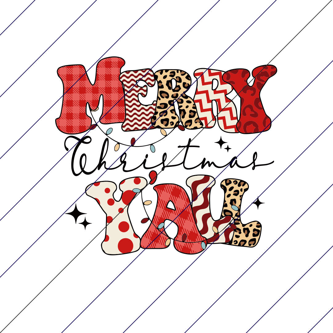 Merry Christmas Yall Plaid