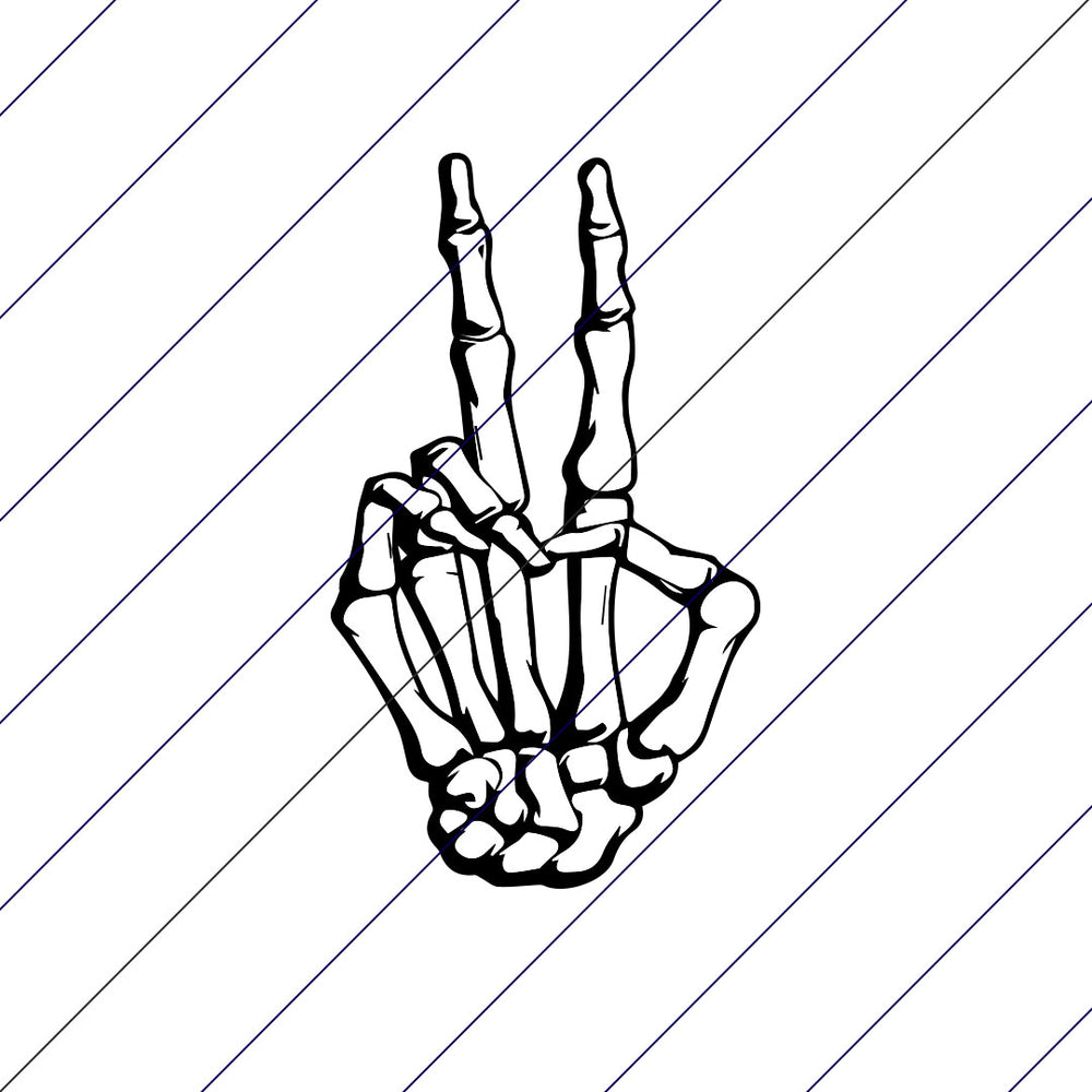 Skeleton Peace Sign