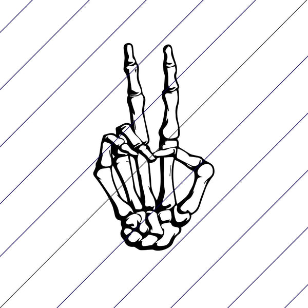 Skeleton Peace Sign